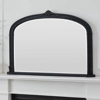 Victorian Arched Bevelled Overmantle Mirror - Black