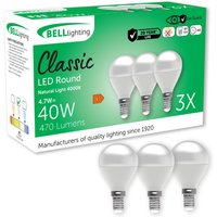 E14 Edison Screw LED Golf Ball Light Bulbs Natural White 4.7 W Non-Dimmable - Natural White - 4000K / 3