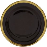 Ida Black Glass Dinner Plate with Gold Rim - Black