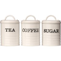 Sketch Tea Coffee And Sugar Canister Set - Cream