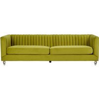 Brasa 3 Seat Green Velvet Sofa - Green