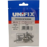 Unifix A2-304 St/St Hexagon Setscrews M6 x 20 - UBSSMHS06 020 - Grey