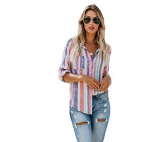 Long Sleeved Colourful Striped Shirt - Pink / 40cm