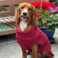 HugglePets Legacy Cable Knit Dog Jumper - Navy, Small - Mulberry / 40cm