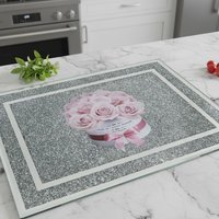 Million Roses Worktop Saver Pink Crushed Diamond 40x30 Cm - PINK