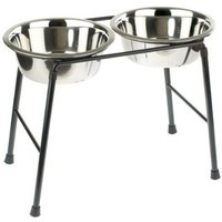 High Stand Dish Dog Feeders - Silver / 30cm / 1600ml