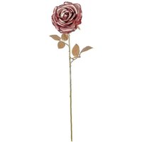 Artificial Metallic Venus Rose Stem - Red
