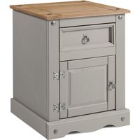 Corona Pot Cupboard Bedside Cabinet Large Solid Wood Pine Wooden - Grey