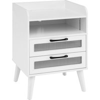 Storage End Table - White