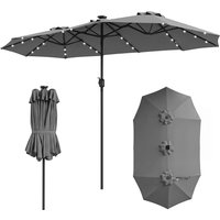 Large Rectangle Market Umbrella with Crank Handle - Grey