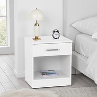 Dakota 1 Drawer Bedside - White