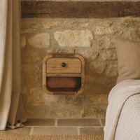 Cagliari Mini finish mango wood bedside with drawer and shelf - Brown