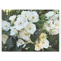 White Roses Worktop Protector - Large Textured Glass Chopping Board - White