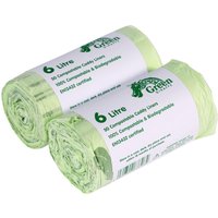 Green Giraffe 6 Litre Food Bin/Caddy Liners - Green / 2