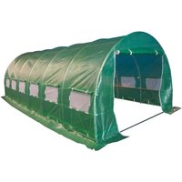 BIRCHTREE, BIRCHTREE Galvanised Frame Polytunnel Greenhouse - Green / 25MM Gauge Steel Frame / 6M (L) x 3M (W) x 2M (H) BIRCHTREE, BIRCHTREE Galvanised Frame Polytunnel Greenhouse - Green / 25MM Gauge Steel Frame / 6M (L) x 3M (W) x 2M (H)