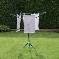 JVL 3 Arm Portable Free Standing Rotary Airer - 16m Drying Space - Charcoal