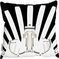 Art Deco Skyscraper In Black White Cushion - Black / 60cm
