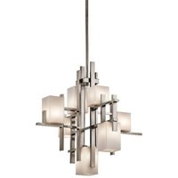 City Lights 7 Light Pendant Chandelier Light Classic Pewter, G9 - Classic Pewter / 59.7cm