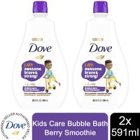 Dove Kids Care Bubble Bath Berry Smoothie Hypoallergenic Foaming Wash, 2x591ml - 2x591ml