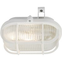 Oval Skot Outdoor Bulkheads Wall Lamp White E27 IP44 - White