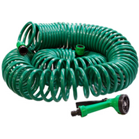 Samuel Alexander, 30m - 100ft Coil Hose Pipe with Free Spray Gun ideal for garden - Green Samuel Alexander, 30m - 100ft Coil Hose Pipe with Free Spray Gun ideal for garden - Green