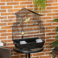 PawHut Metal Bird Cage for Finch Canary Budgie - Black