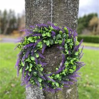 Artificial Lavender Wreath - Purple