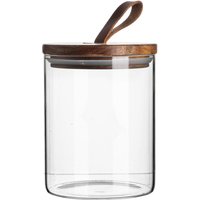 Scandi Storage Jar with Leather Loop Lid - Clear / 0.75l / 1