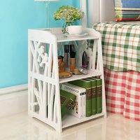 Rustic Wooden Small Bedside Table - White