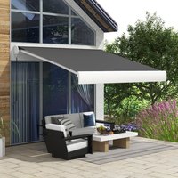 Outsunny Retractable Electric Awning Aluminium Frame, for Door Window - Grey-3x2.5m / 250cm