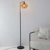Floor Lamp with Irregular Shade - Black