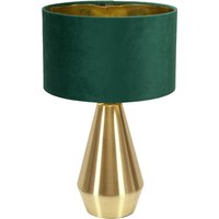 Jax Gold Dimmable Touch Table Lamp Forest Green Velvet with Gold Inner Shade - Forest Green