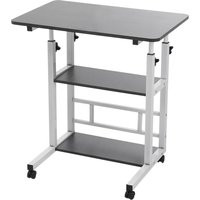 Height Adjustable Mobile Overbed Table - Black