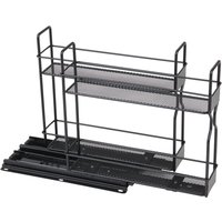 2-Tier Slide-Out Metal Spice Rack with Hardware Kit - Black