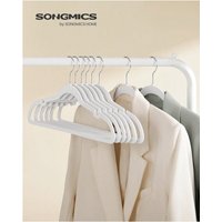 SONGMICS Non-Slip Velvet Coat Hangers - White / 3.7kg