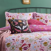 Enchanted Printed Reversible Duvet Cover Set Super King - Pink