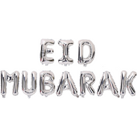 Eid Mubarak Foil Balloons S - Silver
