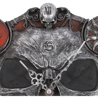Skull Timekeeper 11.5In Hands Of Death Resin Clock - Grey