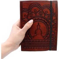 Tree of Life Leather Notebook Cover with Strap Eco Friendly Tanning - Maroon