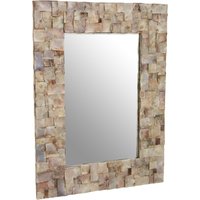 Silva Large Oak Effect Silver Wall Mirror - Multicolour