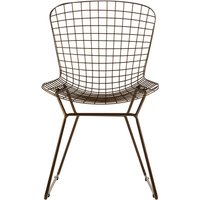 District Bronze Metal Grid Frame Wire Chair - Brown