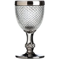 Pyramid Diamond Finish Wine Glass - Silver