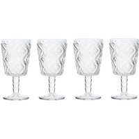 Fleur Set Of Four Clear Wine Glasses - Transparent