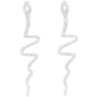 Women's Retro Snake Earrings - Silver
