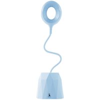 Adjustable Desktop LED Lamp with Phone Stand - Blue