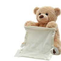 Adorable Peekaboo Bear Animated Plush Toy - Yellow