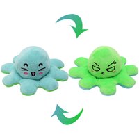 Double-Sided Octopus Plush Toy - Blue and Green