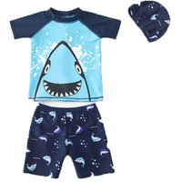 Boys Rash vest, Shorts and Cap Set - Blue / 5 Years / 5
