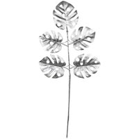 Artificial Monstera Leaf Spray - Metallic Silver