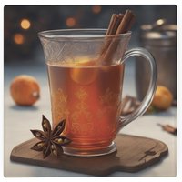 Mulled Cider Christmas Hot Pot Stand - Heat Resistant Non-Slip Glass Trivet - Multi